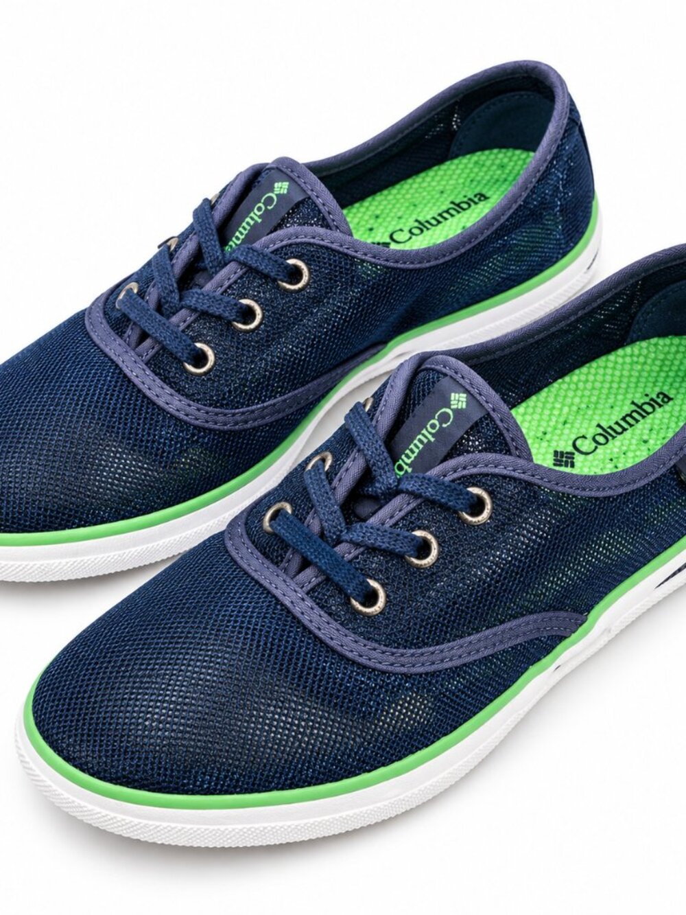 Columbia Women’s Mesh Boat Shoes Blue Green Sneakers Size 9.5